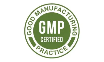 GMP certified manufacturing badge for quality supplement production